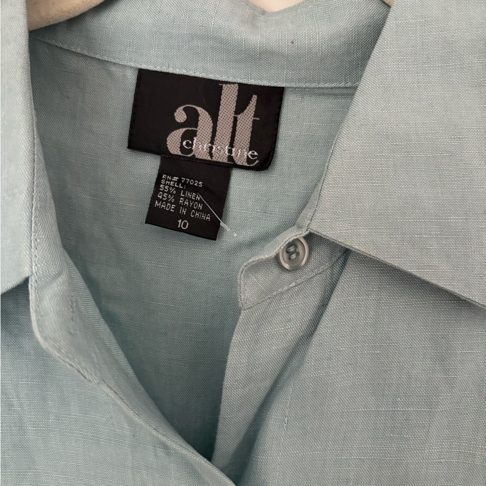 Alt Women's Light Blue Wrap Blouse - Picture 2 of 3